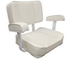 Boat Seat with Armrest 50x68x58cm White