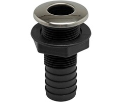 Through Hull Fitting 1 1/8" Nylon & SS316