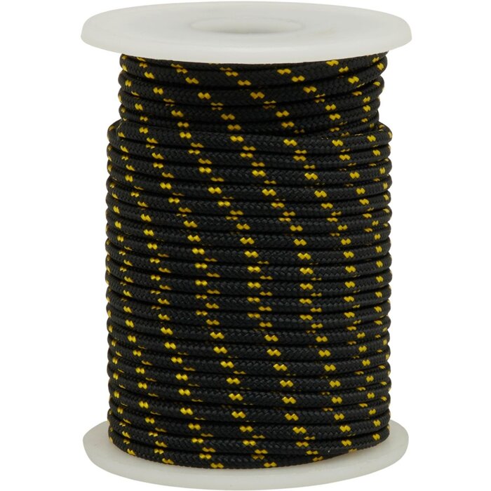 3mm Polyester Lijn op Rol 15m Zwart-Geel