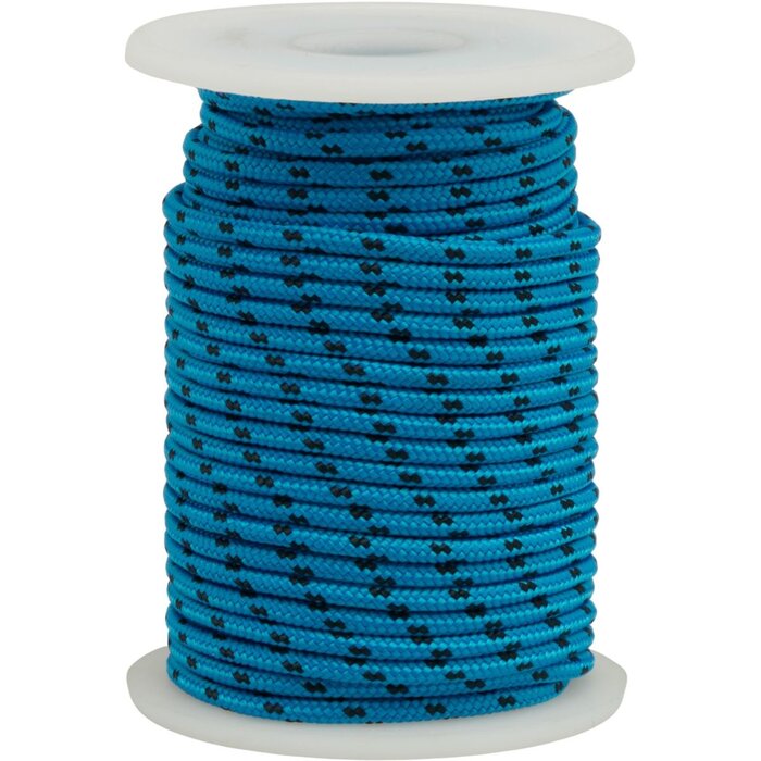 3mm Polyester Lijn op Rol 15m Blauw-Zwart