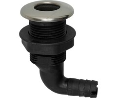 Through Hull Fitting 90 Degrees 5/8" Nylon & SS316