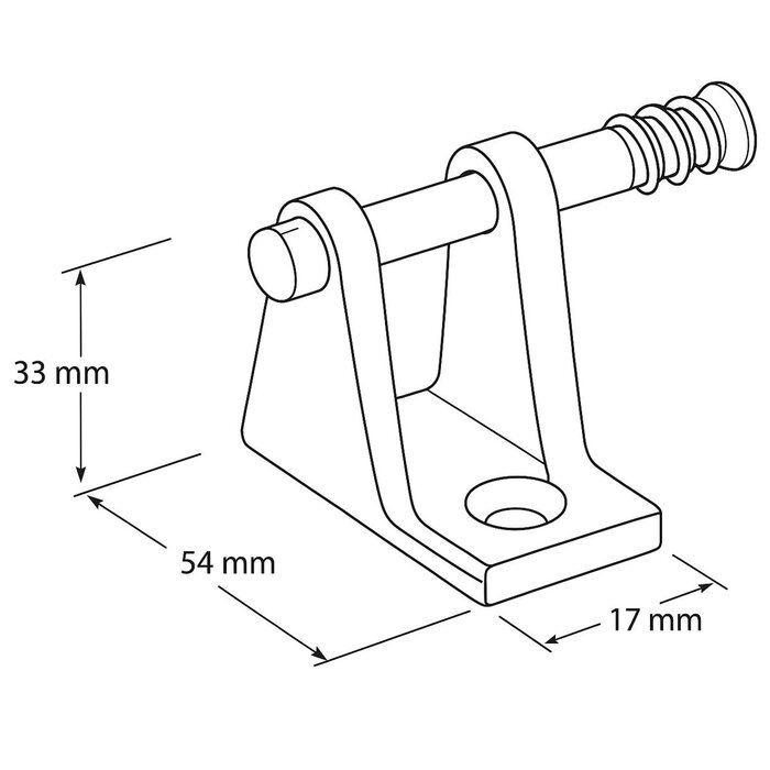 Angled Deck Hinge 54x17x33 with Removable Pin SS316