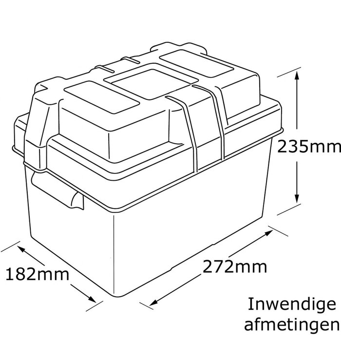 Accubak met Veiligheidsriem 272x182x235mm