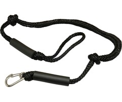 Bungee dock line met lus en karabijnhaak 155-225cm zwart