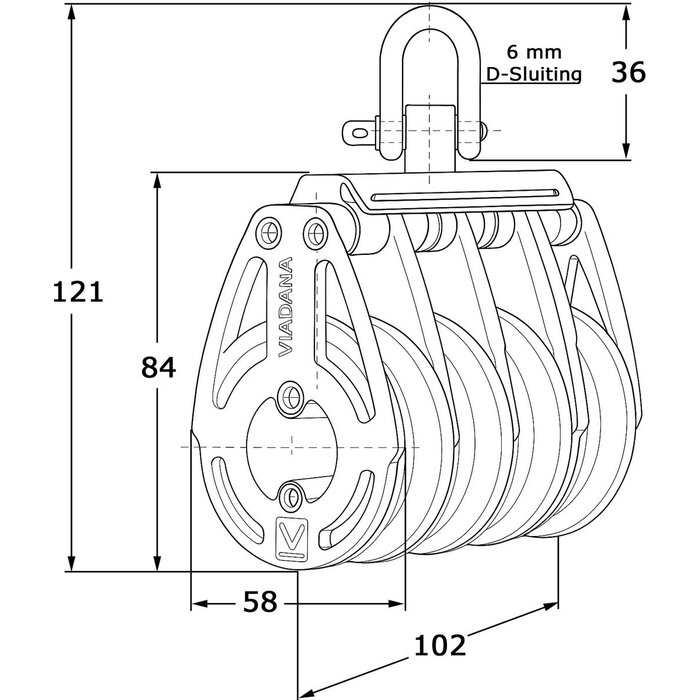 Viadana 57mm Carbo Quad Block