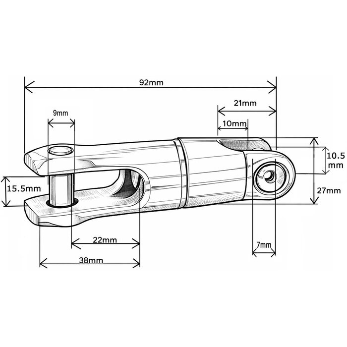 Anchor Swivel Connector 6-8mm SS316