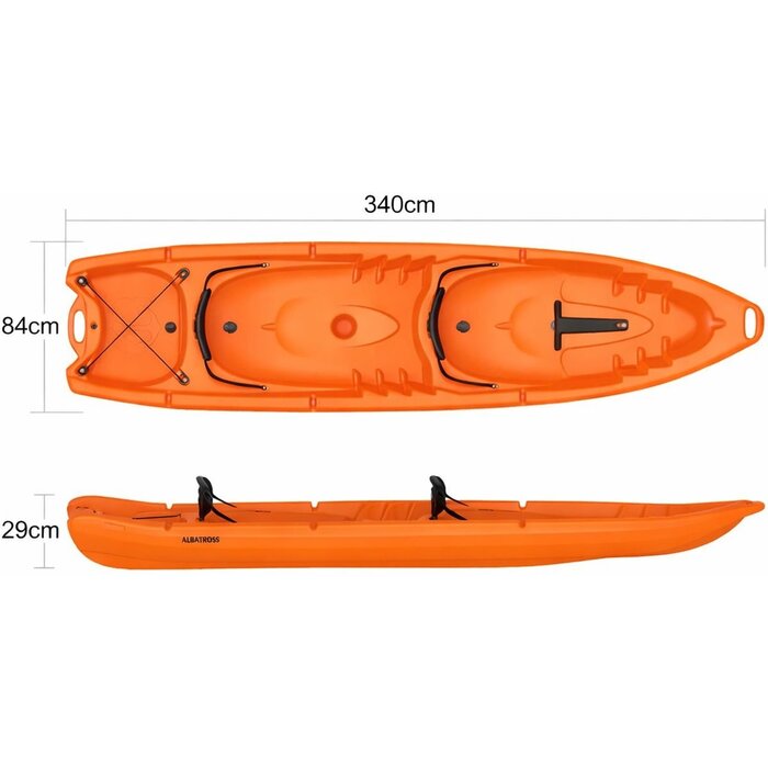 Albatross Sit On Top 2+2 Person Family Canoe 340cm Orange