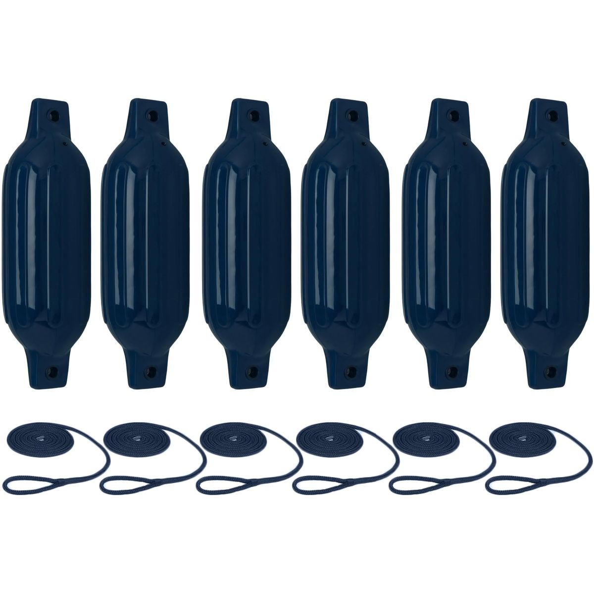 Stootwillen met Lijn 40x12cm set van 6 Navy