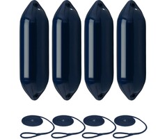 Stootwillen met Lijn 73x21cm set van 4 Navy