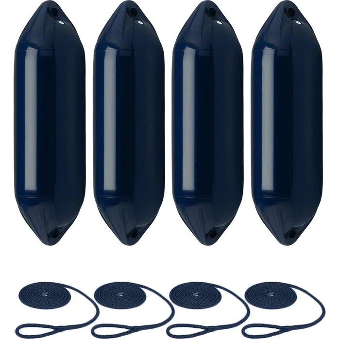 Stootwillen met Lijn 73x21cm set van 4 Navy