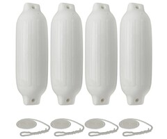 Stootwillen met Lijn 69x22cm set van 4 Wit