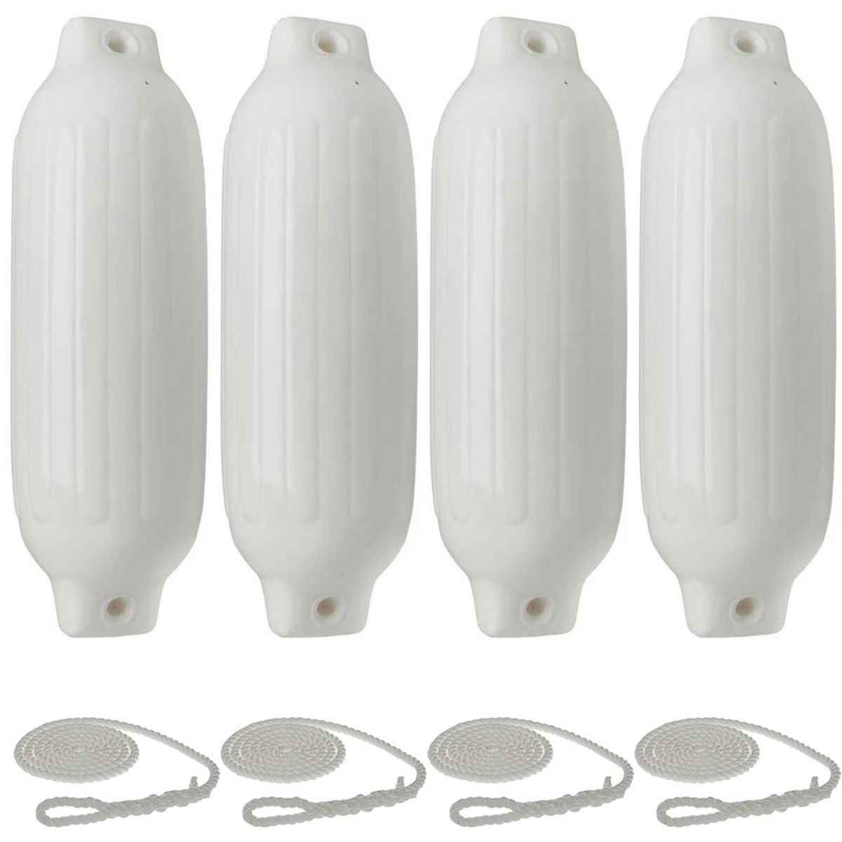 Stootwillen met Lijn 69x22cm set van 4 Wit