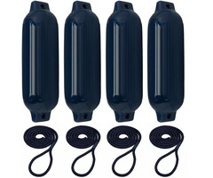 Stootwillen met Lijn 69x22cm set van 4 Navy