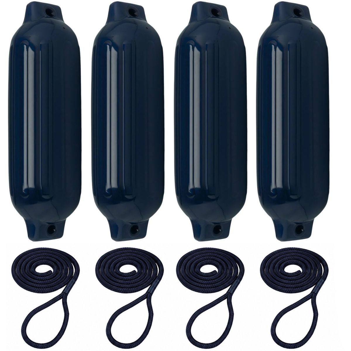 Stootwillen met Lijn 69x22cm set van 4 Navy