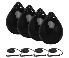 Bolfenders met lijn 38x29cm set van 4 Zwart