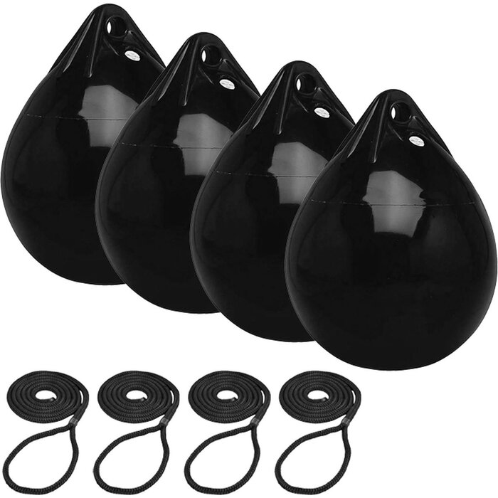 Bolfenders met lijn 55x42cm set van 4 Zwart