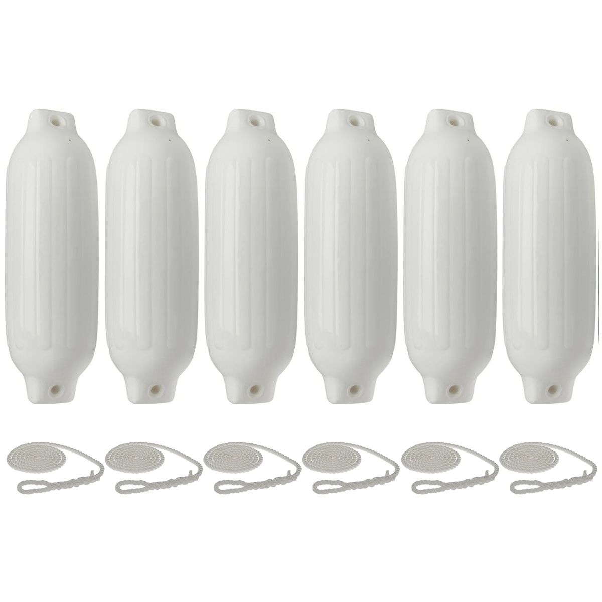 Stootwillen met Lijn 69x22cm set van 6 Wit