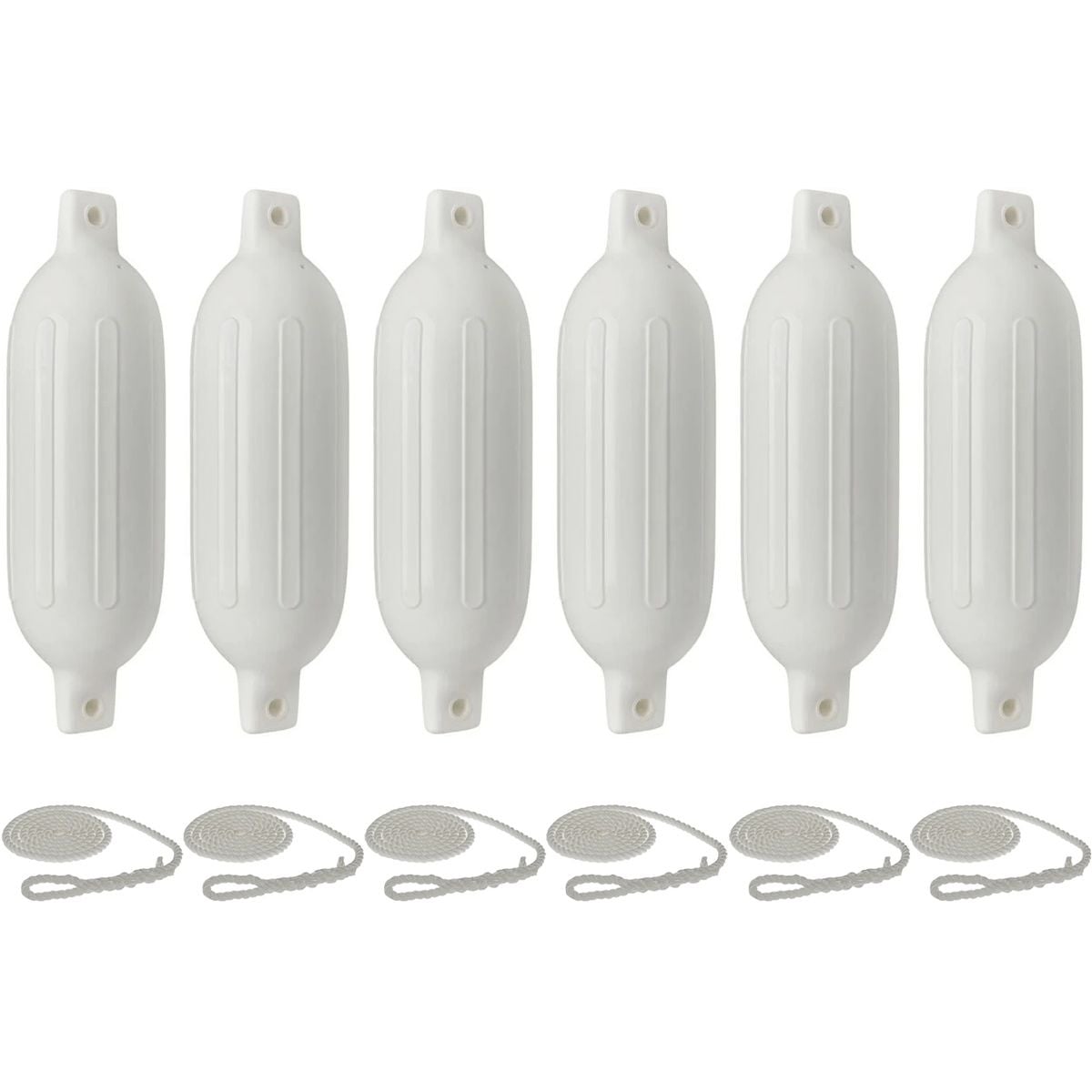Stootwillen met Lijn 50x15cm set van 6 Wit