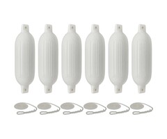 Stootwillen met Lijn 33x9cm set van 6 Wit