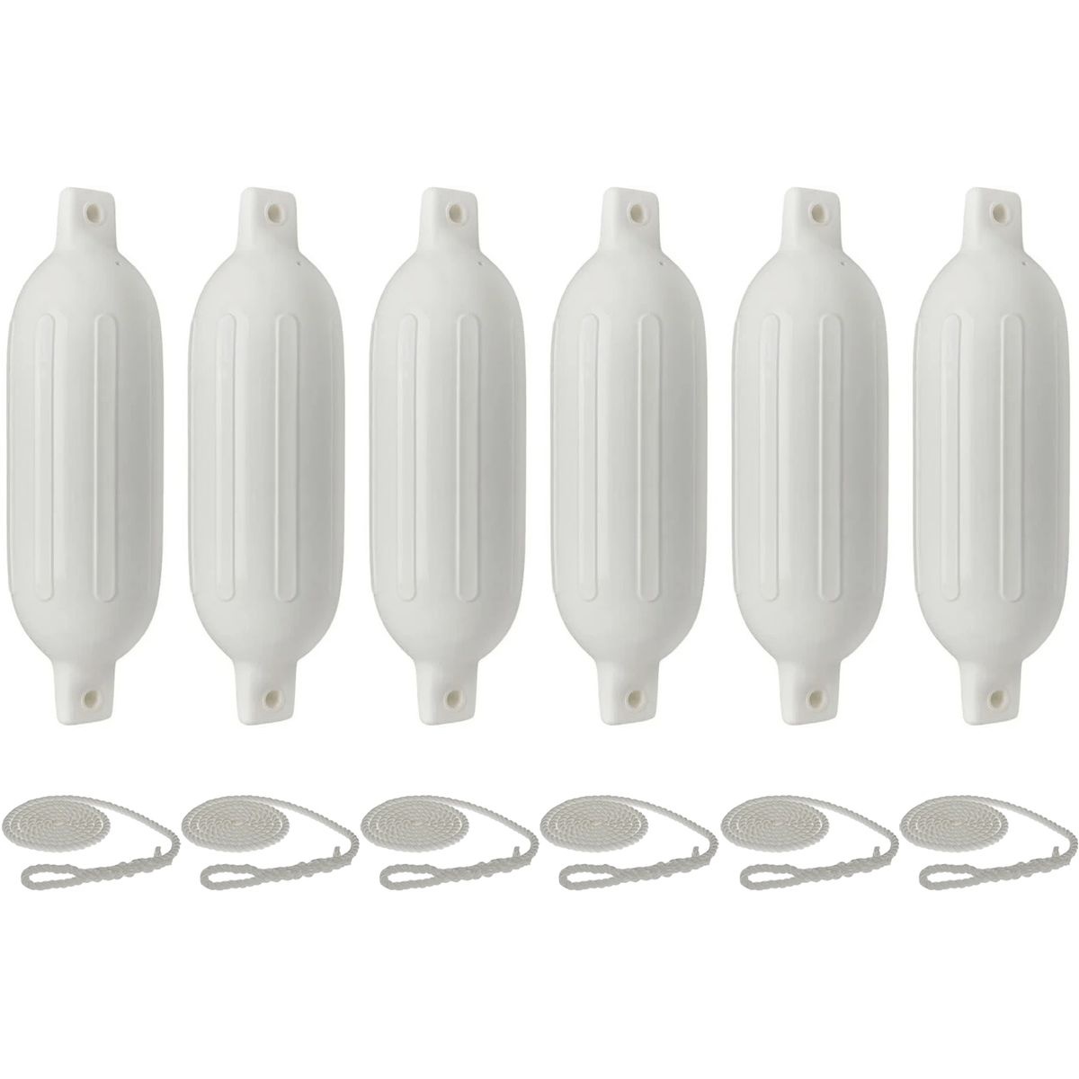 Stootwillen met Lijn 33x9cm set van 6 Wit