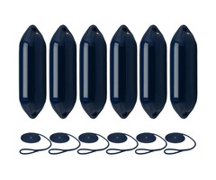 Fenders with Rope 73x21cm set of 6 Navy
