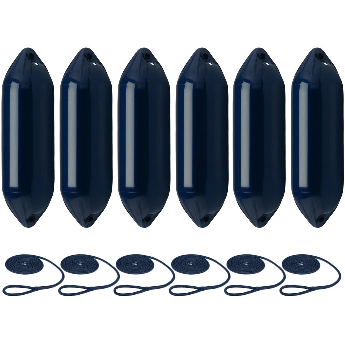 Stootwillen met Lijn 73x21cm set van 6 Navy