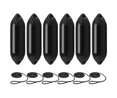 Fenders with Rope 73x21cm set of 6 Black