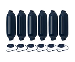 Fenders with Rope 69x22cm set of 6 Navy