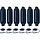 Stootwillen met Lijn 69x22cm set van 6 Navy