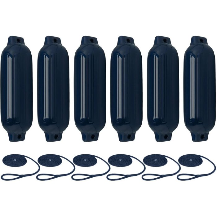 Fenders with Rope 69x22cm set of 6 Navy