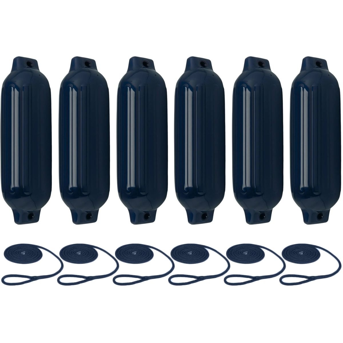 Stootwillen met Lijn 69x22cm set van 6 Navy
