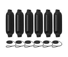 Fenders with Rope 69x22cm set of 6 Black
