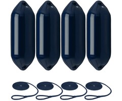 Stootwillen met Lijn 60x21cm set van 4 Navy