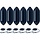 Stootwillen met Lijn 60x21cm set van 6 Navy