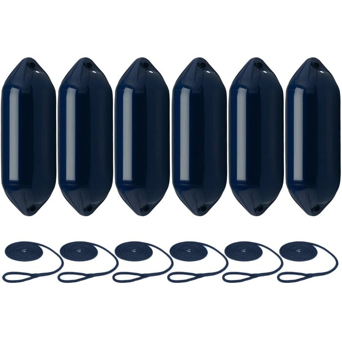 Stootwillen met Lijn 60x21cm set van 6 Navy
