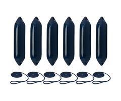 Stootwillen met Lijn 60x14cm set van 6 Navy