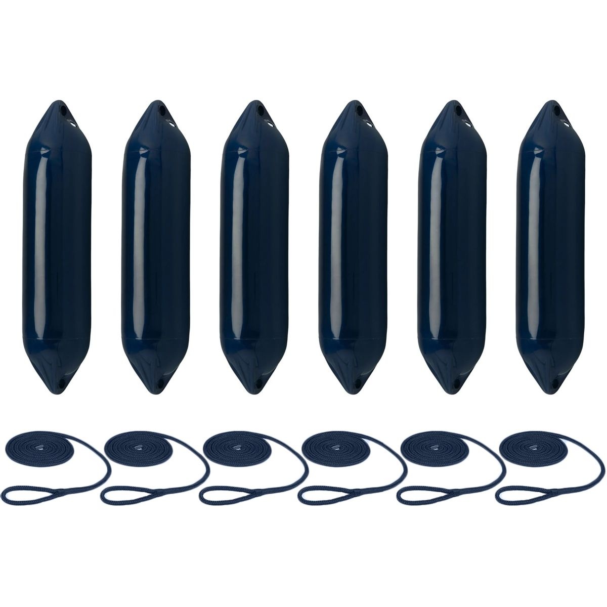 Stootwillen met Lijn 60x14cm set van 6 Navy