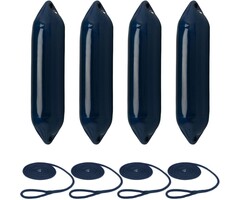 Stootwillen met Lijn 60x14cm set van 4 Navy