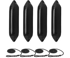 Fenders with Rope 60x14cm set of 4 Black