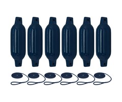 Fenders with Rope 58x17cm set of 6 Navy