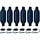Stootwillen met Lijn 58x17cm set van 6 Navy