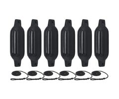 Fenders with Rope 58x17cm set of 6 Black