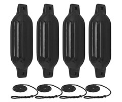 Fenders with Rope 58x17cm set of 4 Black