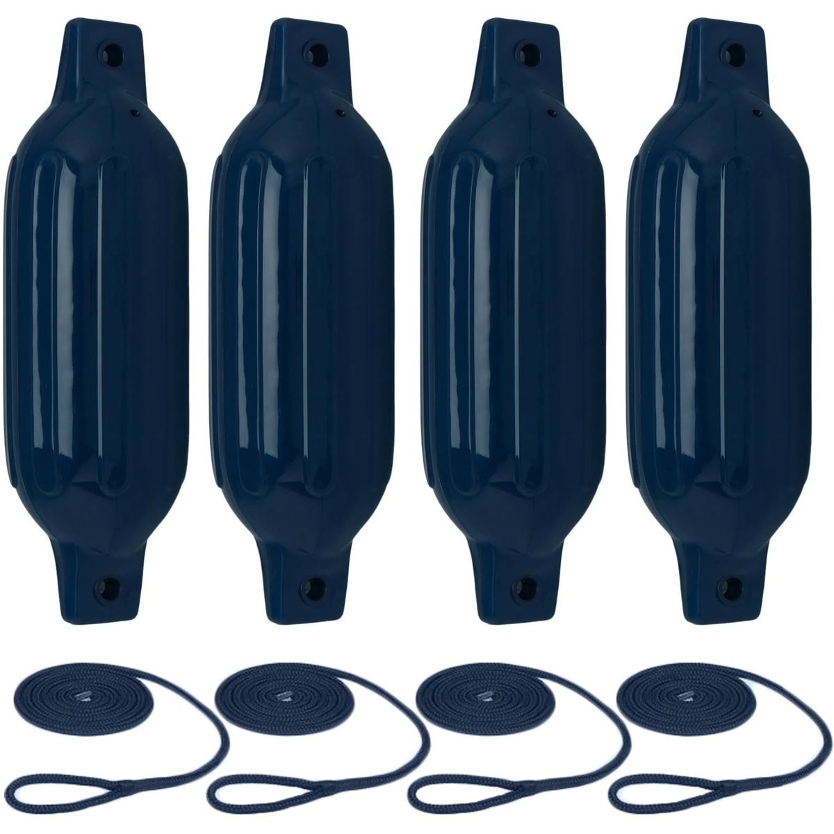 Stootwillen met Lijn 50x15cm set van 4 Navy