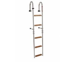 Folding Boat Ladder 5 Wooden Steps 130x27cm SS316