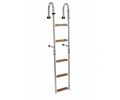 Opvouwbare Zwemtrap Rvs 5 houten treden 130x27cm