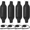 Fenders with Rope 33x9cm set of 4 Black