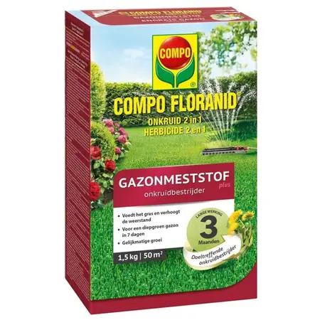 Compo Rasendünger & Unkrautvernichter 1,5 kg - 2 In 1 - Graszaadselect.com