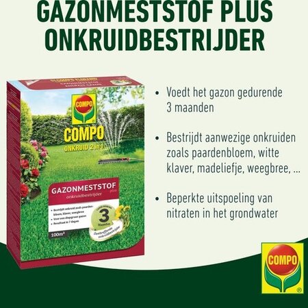 Compo Lawn Fertiliser & Weed Killer 7,5 kg 250m2 - 2 In 1 - Graszaadselect.com