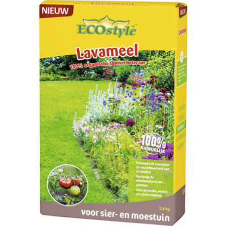 EcoStyle Lavameel 1,6 kg - Meststof Voor Bodem - Tuin Verbeteraar - Graszaadselect.nl